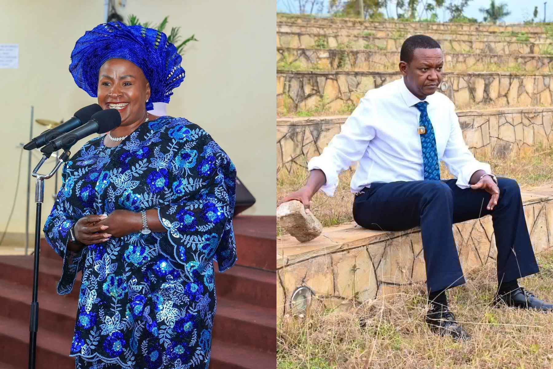 Collage photo of Governor Wavinya Ndeti and CS Alfred Mutua.